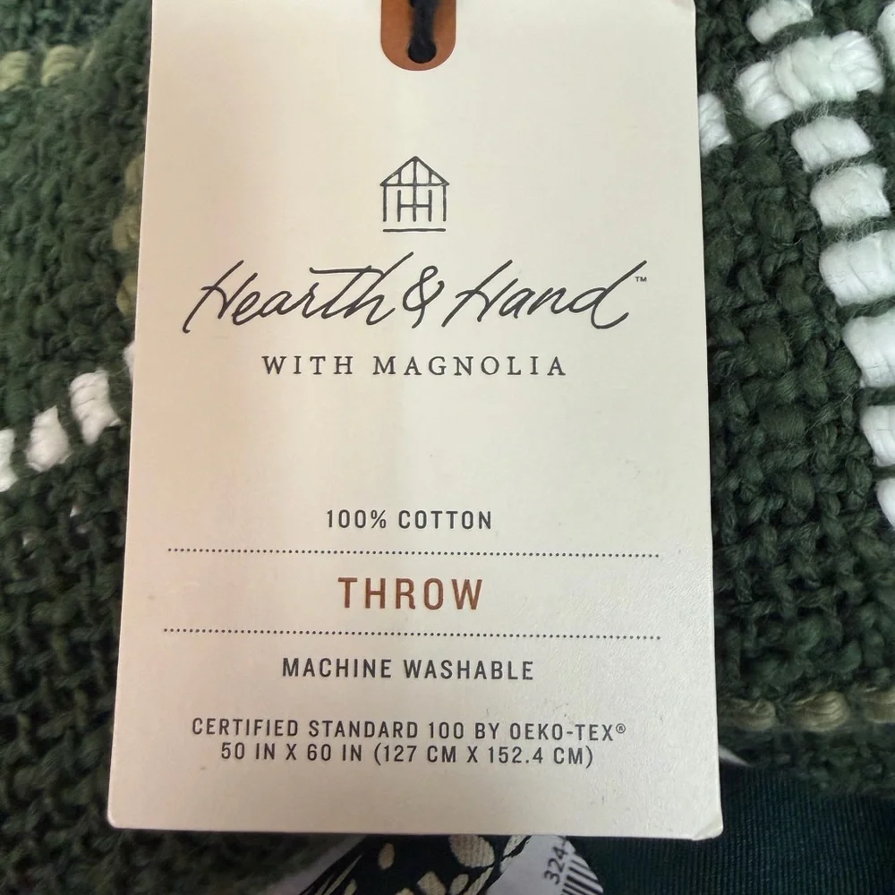 NWT HEARTH & HAND‎ THROW BLANKET 100% cotton